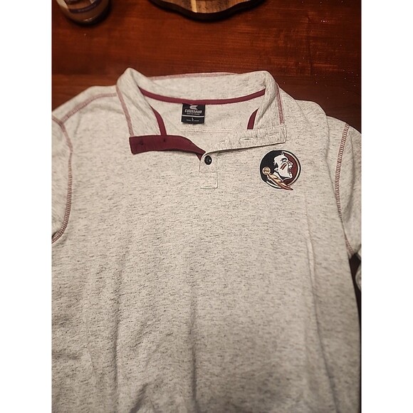Florida State Seminoles Sweater Adult Large Gray Pull Over Button Up Knit Mens - Picture 1 of 3
